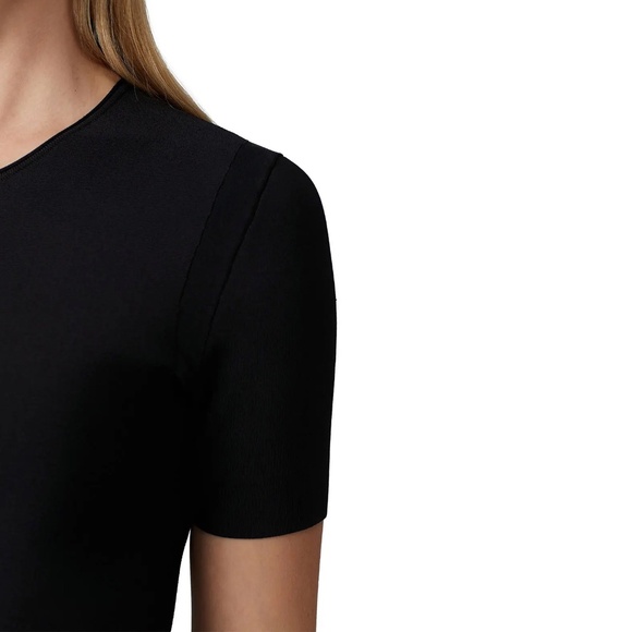 Theory Seamed Skater Dress Fit & Flare pique LBD Dress 4 - Picture 6 of 11